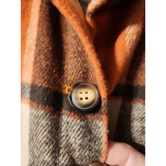 Womens Long Sleeve Plaid Browns Shaket Jacket Button Down Oversized Sz XL - Picture 5 of 9
